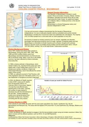 Cholera Country Profile: Mozambique
