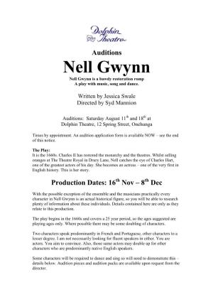Auditions Nell Gwynn Nell Gwynn Is a Bawdy Restoration Romp a Play with Music, Song and Dance