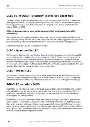 QLED Vs. W-OLED: TV Display Technology Shoot-Out