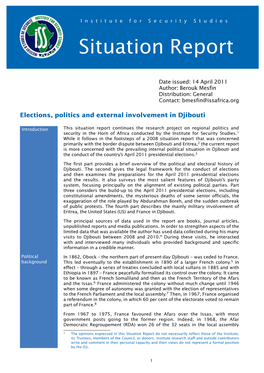 Elections, Politics and External Involvement in Djibouti