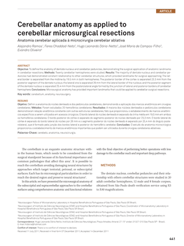 Cerebellar Anatomy As Applied to Cerebellar Microsurgical Resections
