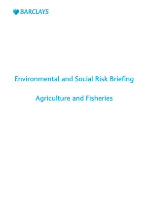 Agriculture and Fisheries