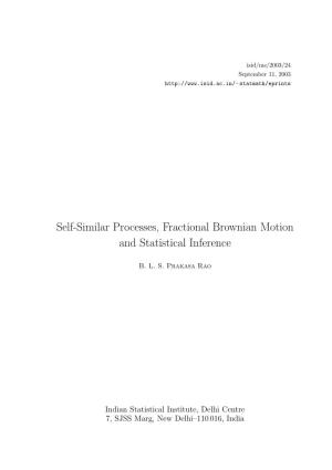 Self-Similar Processes, Fractional Brownian Motion and Statistical Inference
