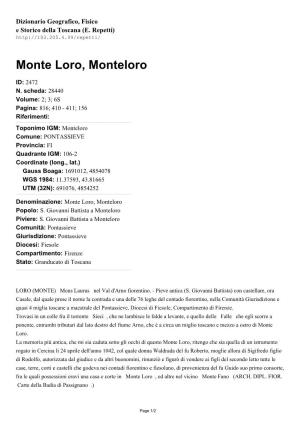 Monte Loro, Monteloro