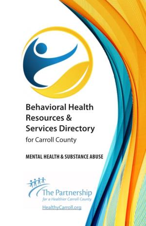 Behavioral Health Resources & Services Directory