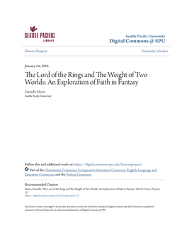 The Lord of the Rings and the Weight of Two Worlds: an Exploration Of