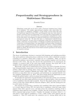 Proportionality and Strategyproofness in Multiwinner Elections