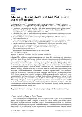 Advancing Clostridia to Clinical Trial: Past Lessons and Recent Progress