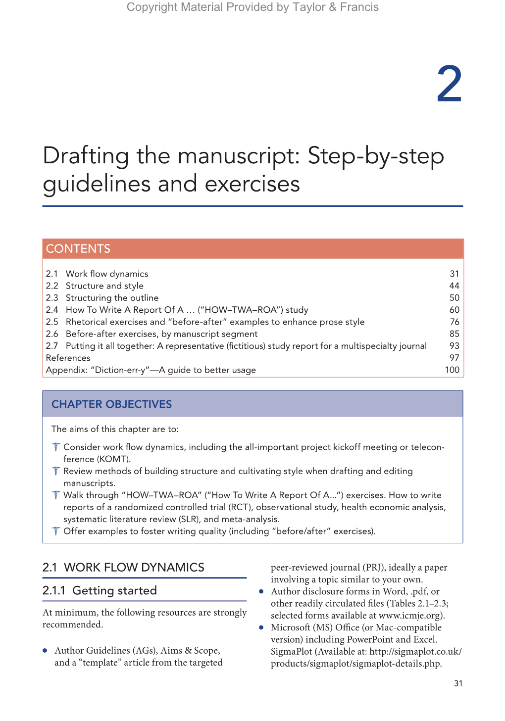 Drafting the Manuscript: Step-By-Step Guidelines and Exercises