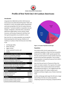 Profile of New York City's Sri Lankan Americans