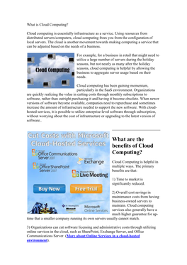 What Are the Benefits of Cloud Computing?