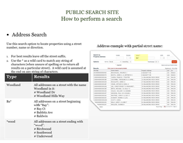 Public Access Search Instructions