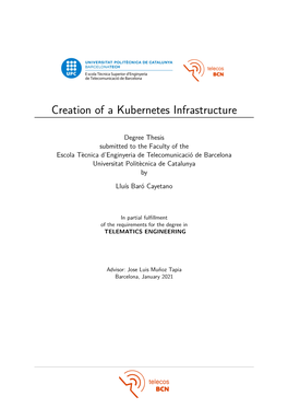 Creation of a Kubernetes Infrastructure