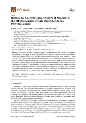 Reflectance Spectral Characteristics of Minerals in the Mboukoumassi