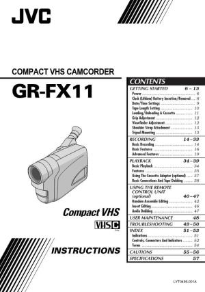 Gr-Fx11 Compact Vhs Camcorder