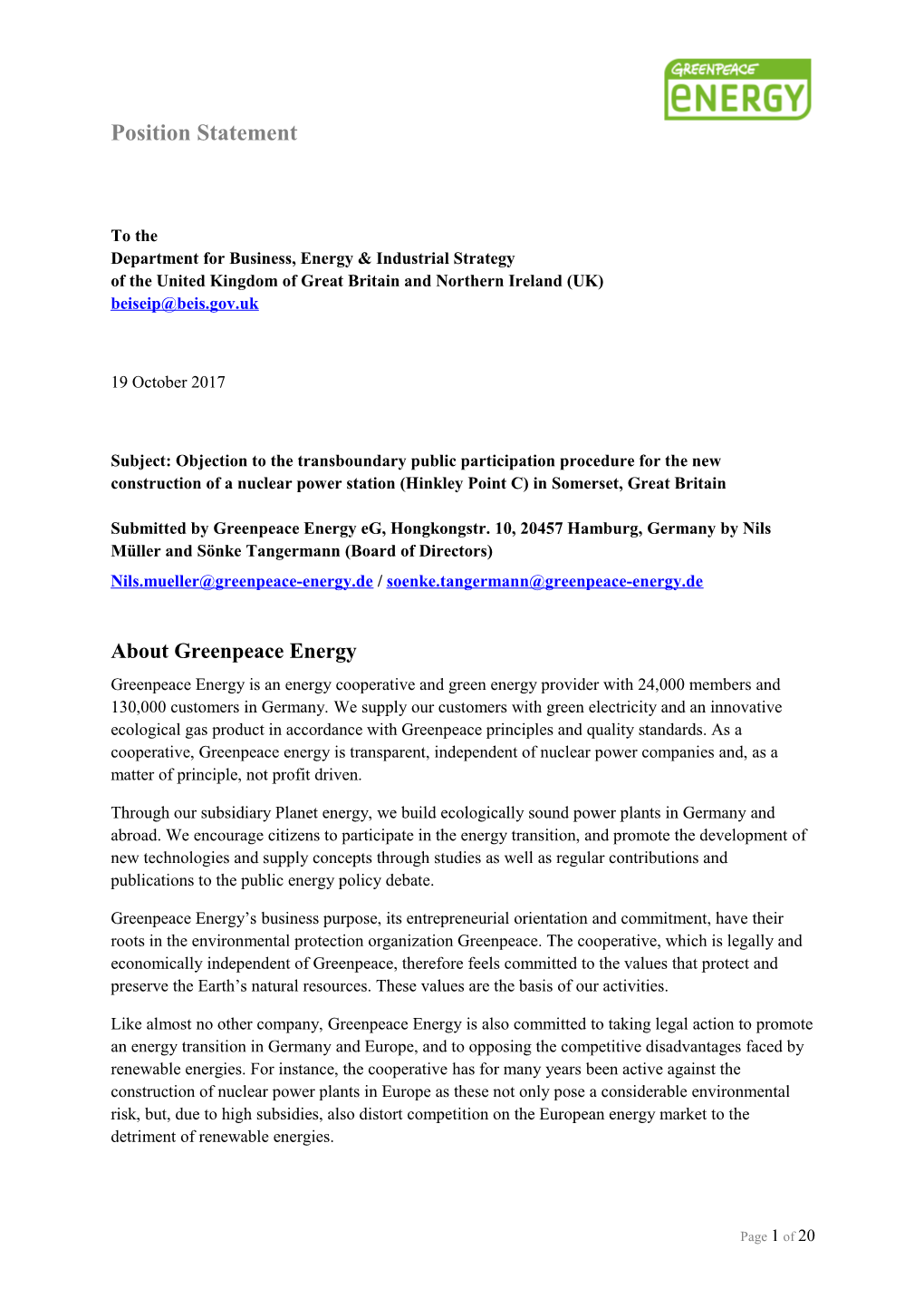 Subject: Objection to the Transboundary Public Participation Procedure for the New Construction