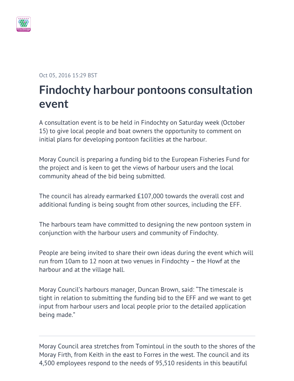 Findochty Harbour Pontoons Consultation Event