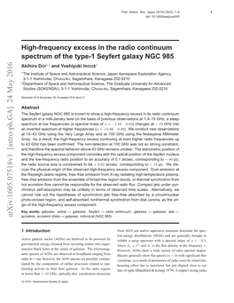 High-Frequency Excess in the Radio Continuum Spectrum of the Type-1
