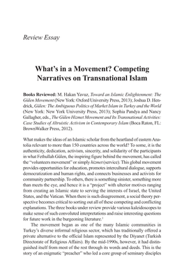 Competing Narratives on Transnational Islam