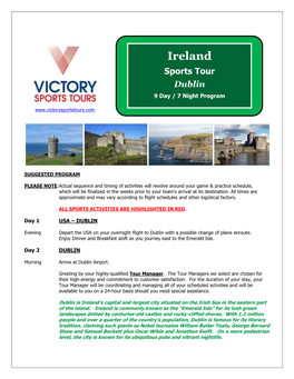 Ireland Itinerary