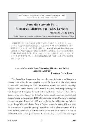 Australia's Atomic Past