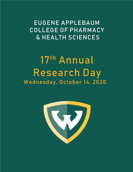 17Th Annual Research Day Wednesday, October 14, 2020