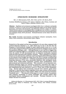 Atraumatic Ischaemic Myelopathy