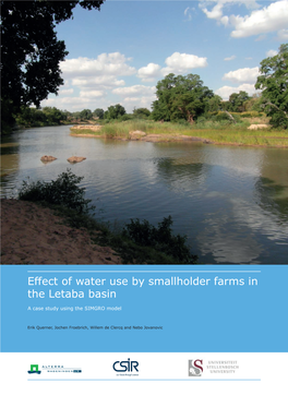 Effect of Water Use by Smallholder Farms in the Letaba Basin