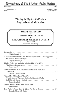 Worship in Eighteenth-Century Anglicanism and Methodism THE
