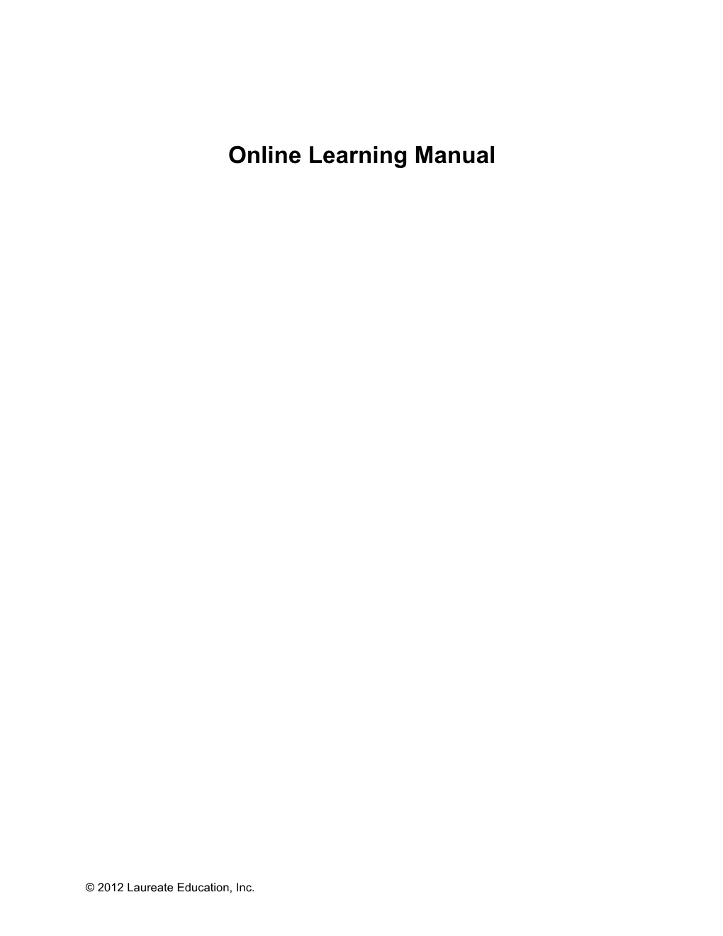 Online Learning Manual