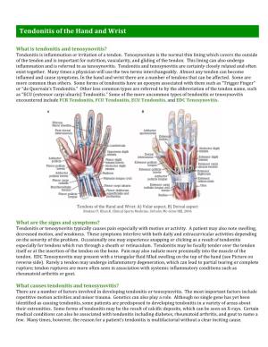 Tendonitis of the Hand and Wrist
