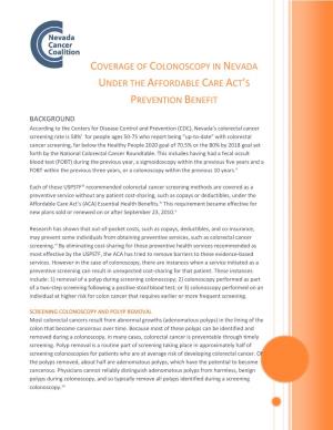Coverage of Colonoscopy in Nevada Under the Affordable Care Act's