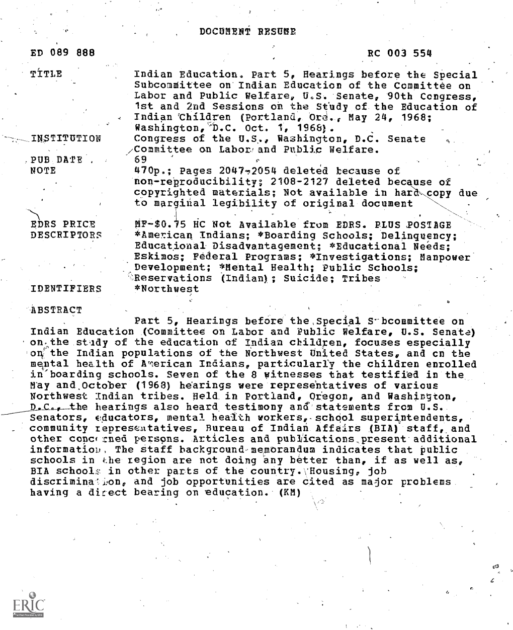 Washington-D.C. Oct. 1, 1968). 4. /Committee an Labovand Public