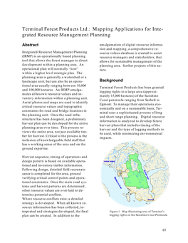 Terminal Forest Products Ltd.: Mapping Applications for Inte- Grated Resource Management Planning