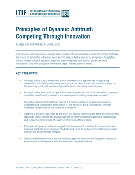 Principles of Dynamic Antitrust: Competing Through Innovation