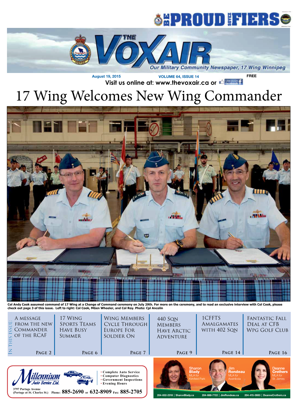 17 Wing Welcomes New Wing Commander