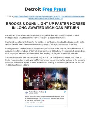 Brooks & Dunn Light up Faster Horses in Long-Awaited Michigan Return