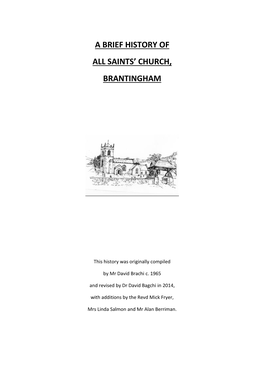 A Brief History of All Saints' Church, Brantingham