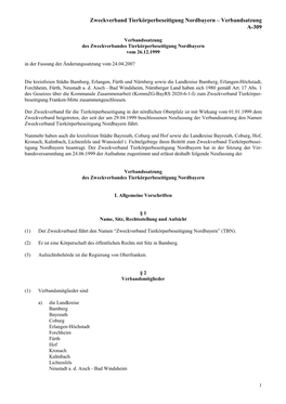 Zweckverband Tierkörperbeseitigung Nordbayern – Verbandsatzung A-309