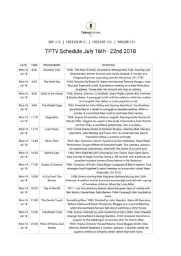 TPTV Schedule July 16Th - 22Nd 2018