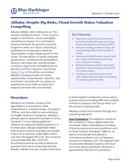 Alibaba: Despite Big Risks, Cloud Growth Makes Valuation Compelling