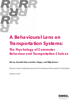 A Behavioural Lens on Transportation Systems: the Psychology of Commuter Behaviour and Transportation Choices