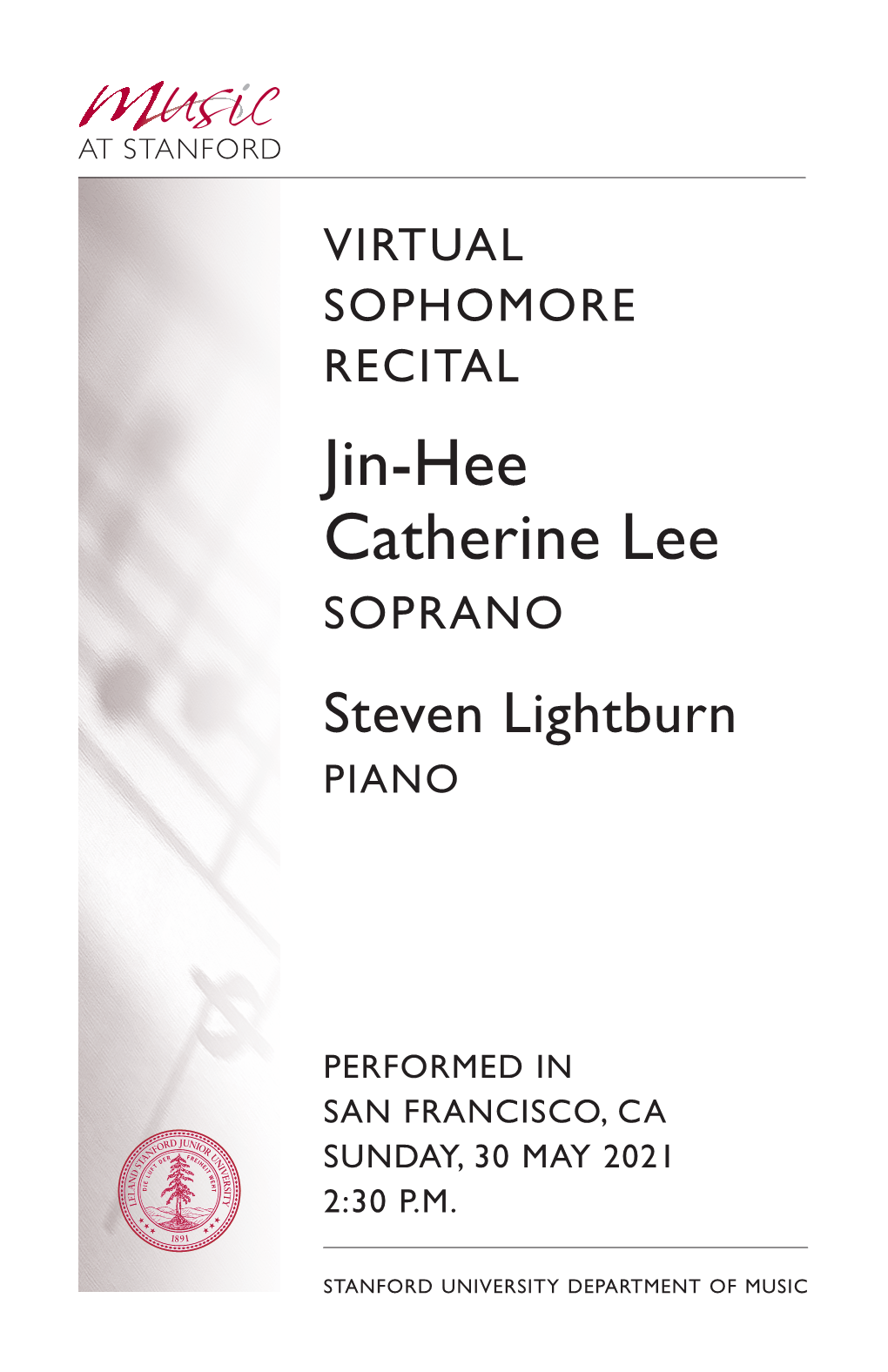 Jin-Hee Catherine Lee Soprano Steven Lightburn Piano