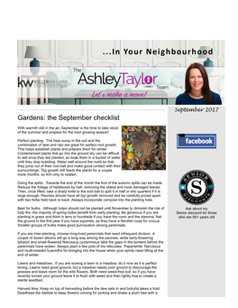 Gardens: the September Checklist