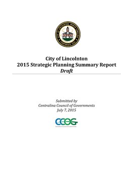 Lincolnton 2015 Strategic Plan Summary Report
