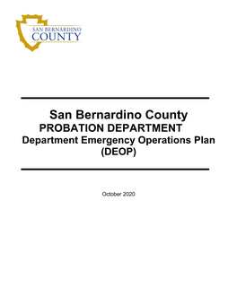 Department Emergency Operations Plan (DEOP)