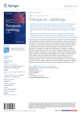 Therapeutic Lipidology