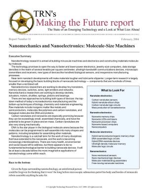 Nanomechanics and Nanoelectronics: Molecule-Size Machines