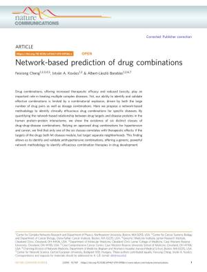 Network-Based Prediction of Drug Combinations
