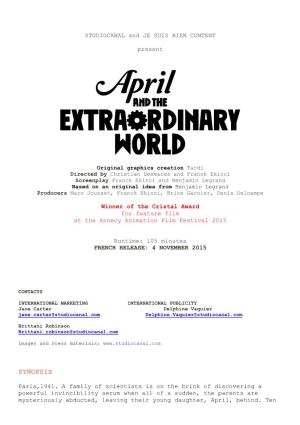 English Language Notes to April and the Extraordinary World